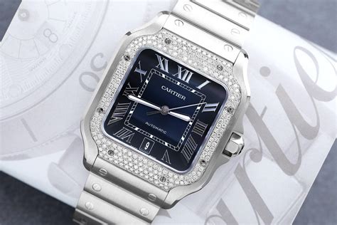 orologio donna cartier cinturino metallo numeri romani e arabi|cartier santos accesso.